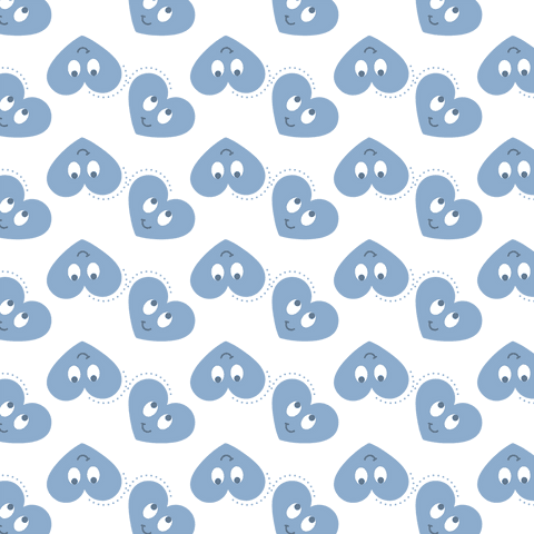 Playful Blue Heart Characters Pattern on Transparent Background - Download Free Stock Videos Pikwizard.com