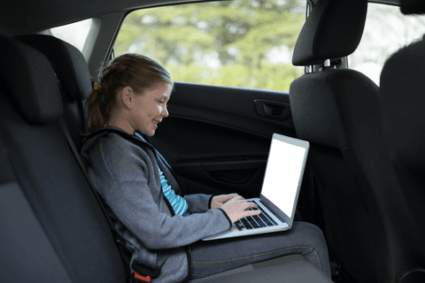 teenage girl enjoying digital technology in car, transparent screen - Download Free Stock Videos Pikwizard.com