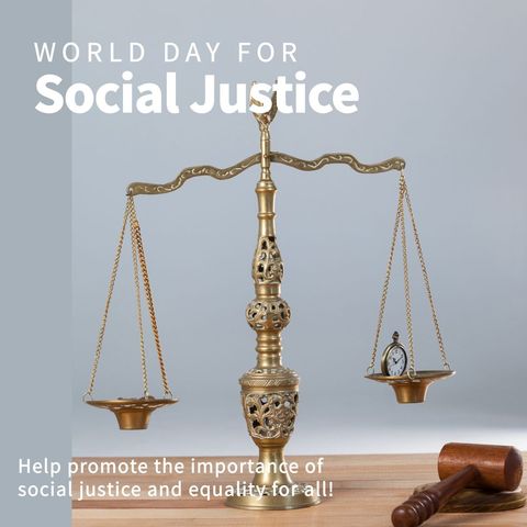 world day for social justice with balance scale and gavel - Download Free Stock Templates Pikwizard.com