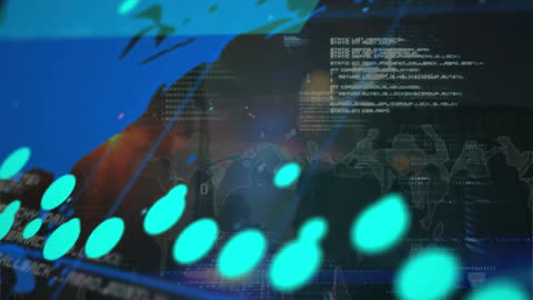 Digital World Map Overlay and Dancing Silhouettes