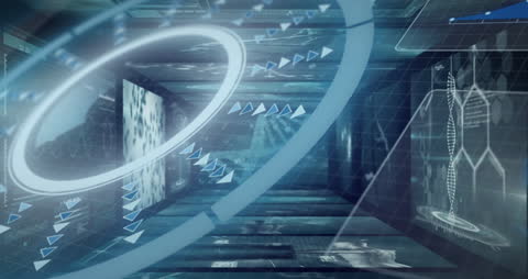 Futuristic Data Interface with Football Players Interaction