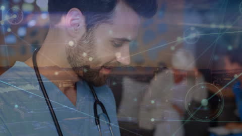 Healthcare Professional with Technology Network Concept