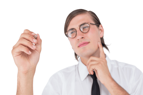 Geeky Businessman Writing Invisible Message Transparent Concept - Download Free Stock Videos Pikwizard.com