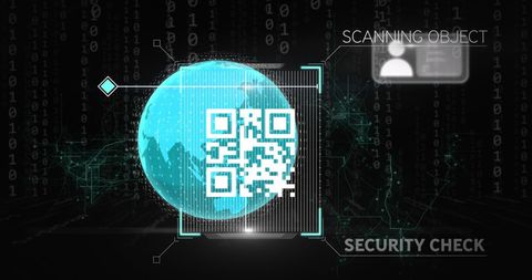 Digital Globe with QR Code and Data Processing Elements - Download Free Stock Images Pikwizard.com