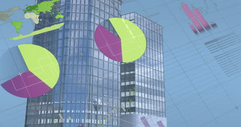 Futuristic Skyscraper With Data Visualizations Overlay