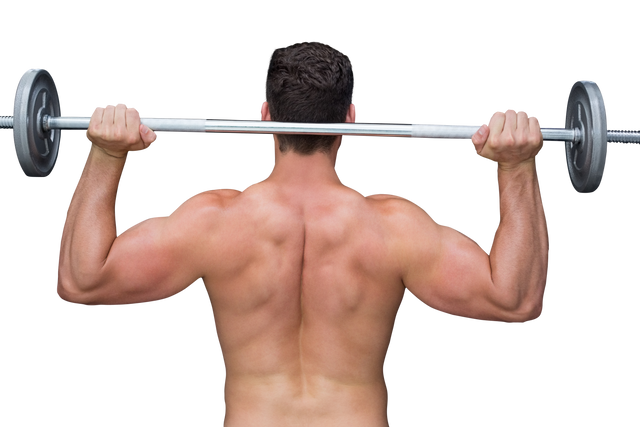 Back View of Caucasian Weightlifter, Transparent Background - Download Free Stock Videos Pikwizard.com