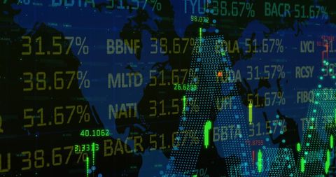 Global Financial Data and Stock Market Trends on World Map Interface - Download Free Stock Images Pikwizard.com