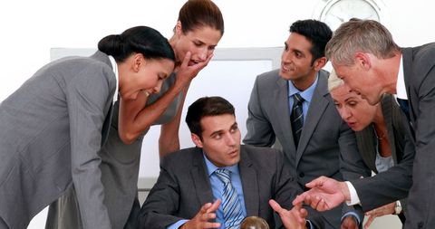 Business Team Engaging in Fun Future Planning with Crystal Ball - Download Free Stock Images Pikwizard.com