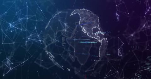 Futuristic Digital Globe with Data Connections and Network Grid - Download Free Stock Images Pikwizard.com