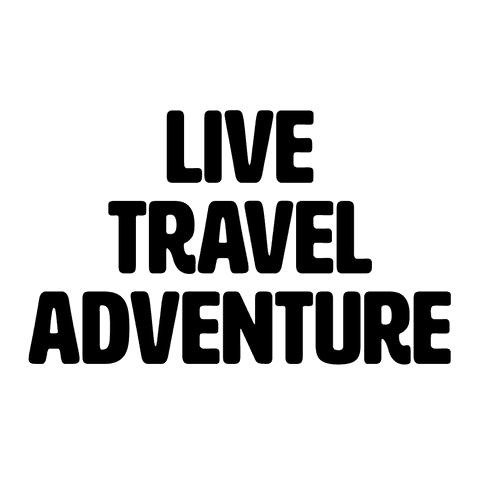 Live travel adventure text on transparent background