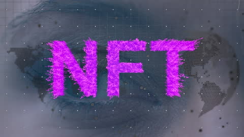 NFT Concept with Digital Effects in Futuristic Environment