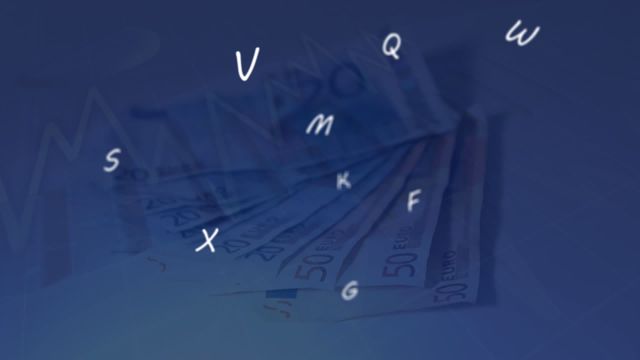 A vibrant design displaying animated letters flowing dynamically across a background composed of euro banknotes suggests activity in global business, financial markets, or data analytics. It can be used for financial services promotions, fintech startup ads, electronic transaction concepts, or forex market visuals.