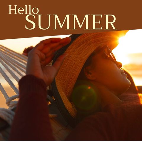 woman wearing hat and sunglasses relaxing on beach at sunset - Download Free Stock Templates Pikwizard.com