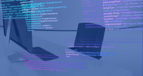 Digital Coding Overlay on Office Workstation