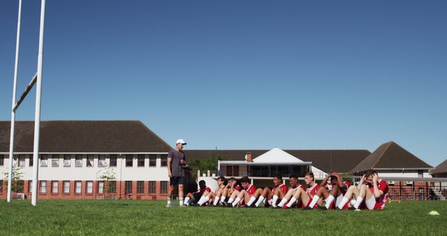 Coaching Rugby Team Training on Field - Download Free Stock Images Pikwizard.com