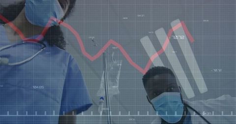 Healthcare Professionals Analyzing Patient with Data Overlay