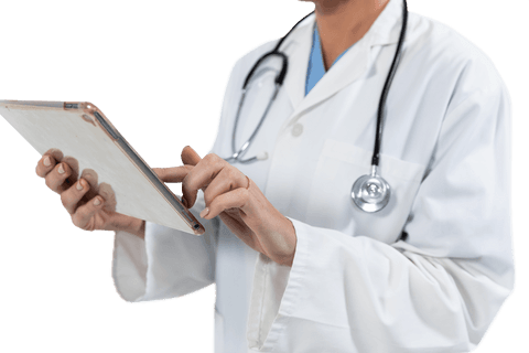 Transparent Female Doctor Using Tablet Technology to Enhance Patient Care - Download Free Stock Videos Pikwizard.com
