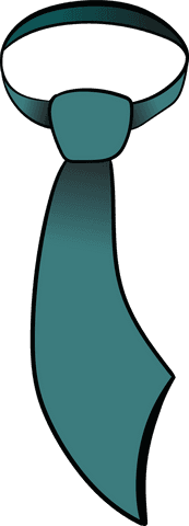 Teal Tie Illustrative Icon on Transparent Background