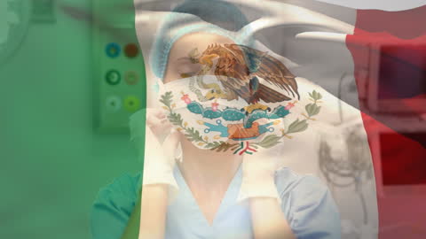 Mexican Flag with Surgeon: Symbolizing Healthcare Unity