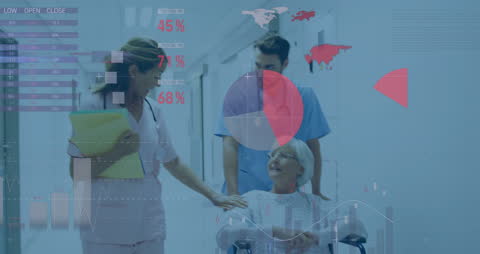 Healthcare Professionals Analyzing Patient Care with Data Visualization