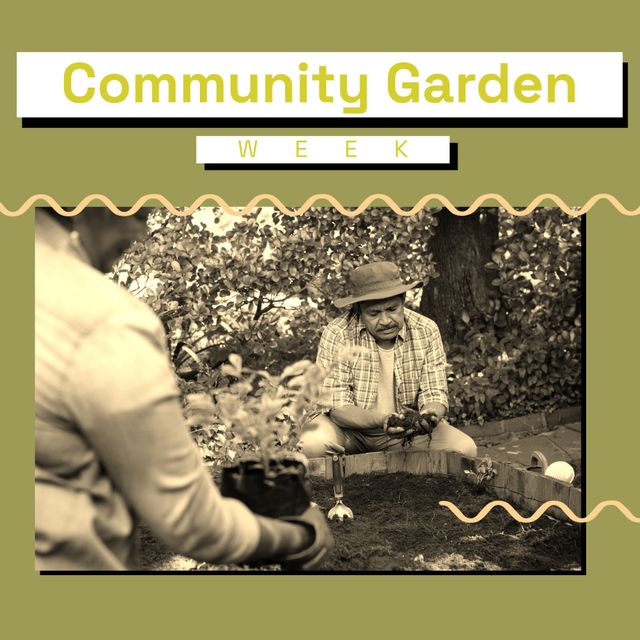 Senior Couple Gardening in Community Space - Download Free Stock Templates Pikwizard.com