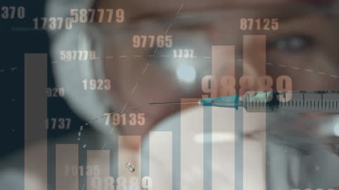 Scientist Analyzing Data with Syringe Close-up