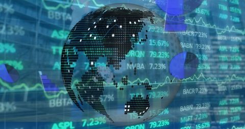 Global Financial Data Visualized in Abstract Graphic
