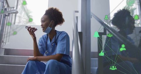 Innovative Female Doctor Communicating in Digitally Connected World