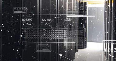 Global Connections and Data Processing over Server Rooms - Download Free Stock Images Pikwizard.com