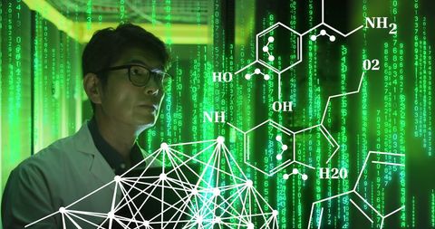 Asian IT Technician Managing Data in Futuristic Interface - Download Free Stock Images Pikwizard.com