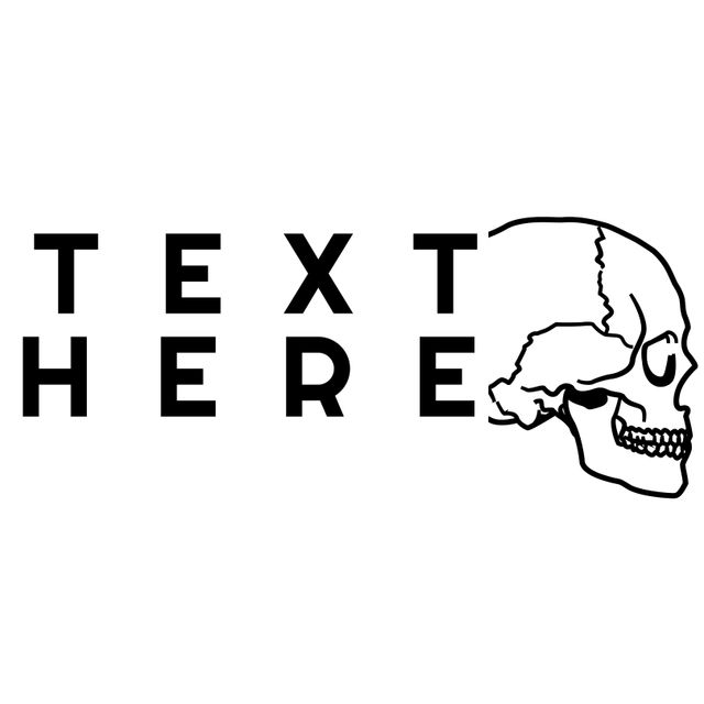 Minimalist Skull Overlay Design with Customizable Text - Download Free Stock Templates Pikwizard.com