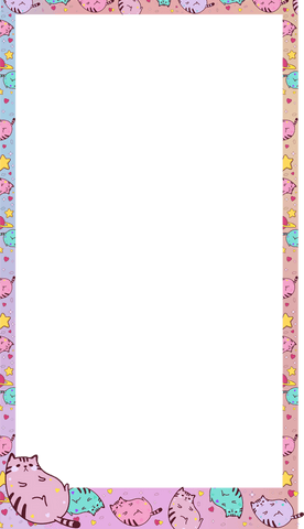 whimsical transparent frame with pastel cats and stars - Download Free Stock Videos Pikwizard.com