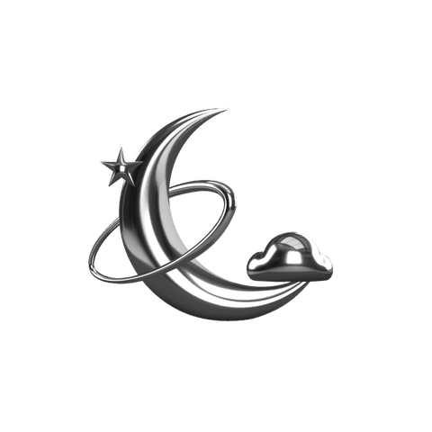 3d metallic crescent moon with orbit adornment, transparent background - Download Free Stock Videos Pikwizard.com
