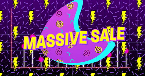 Vibrant Massive Sale Animation with Lightning Bolts