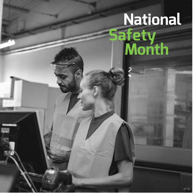 Industrial Workers Focus on National Safety Month - Download Free Stock Templates Pikwizard.com