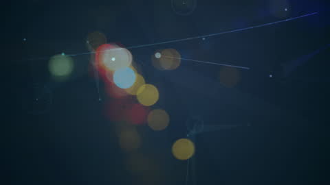 Abstract Network of Lights with Dark Background