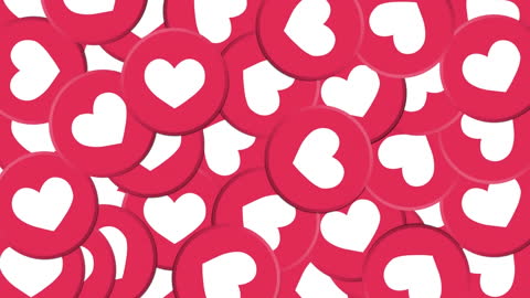 Falling Social Media Heart Icons Animation
