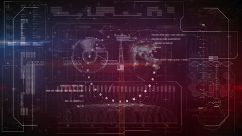 Futuristic Digital Data Interface with Financial Graphs