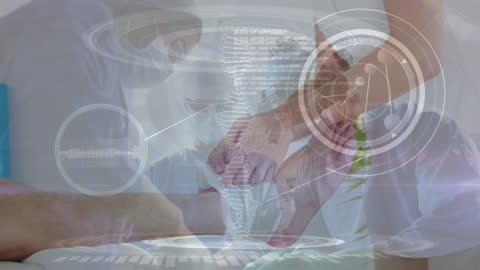 Doctor Analyzing DNA Data Technology Visualization