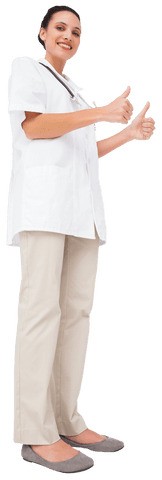 confident nurse smiling with thumbs up gesture on white background - Download Free Stock Videos Pikwizard.com