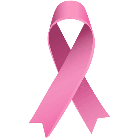 Pink Awareness Ribbon on Transparent Background