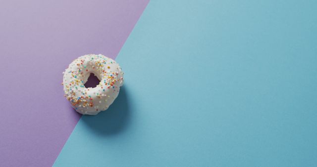 Donut with Sprinkles on Colorful Background - Download Free Stock Images Pikwizard.com