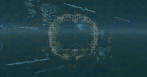 Futuristic Brain Scan Animation and Data Processing Concept