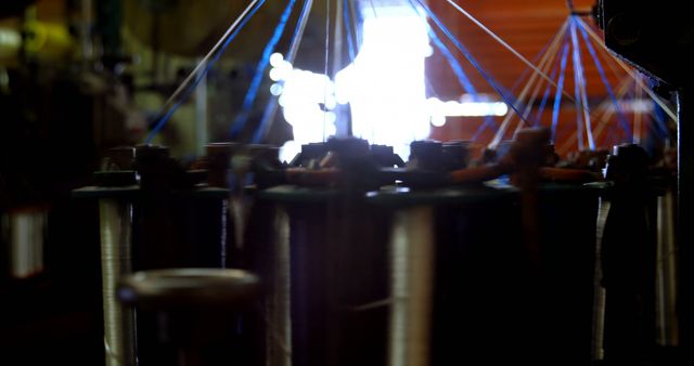 Close-up of Mechanics in a Textile Manufacturing Process - Download Free Stock Images Pikwizard.com