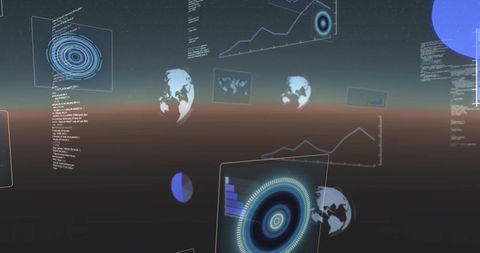 Global Data Network with Dynamic Graph Visualizations - Download Free Stock Images Pikwizard.com