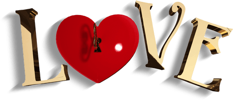 transparent love text with gold and red heart design - Download Free Stock Videos Pikwizard.com