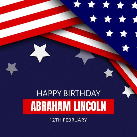 Abraham Lincoln Birthday Celebration with American Flag - Download Free Stock Templates Pikwizard.com