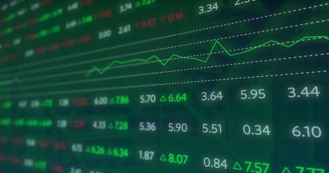 Digital Stock Market Display with Growing Market Data - Download Free Stock Images Pikwizard.com
