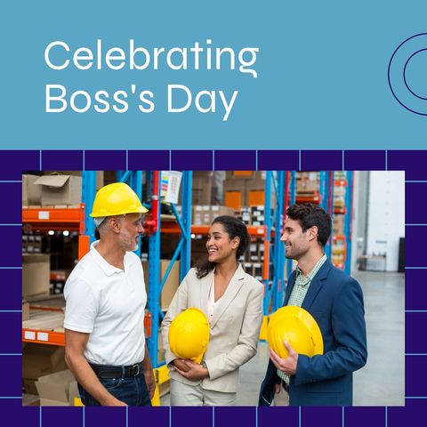 Coworkers Celebrating Boss's Day in Warehouse - Download Free Stock Templates Pikwizard.com