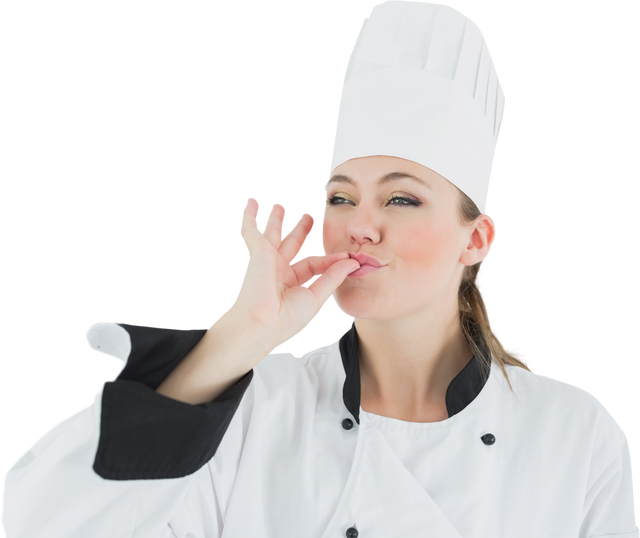 Transparent Background Portrait of Female Chef Savoring Perfect Taste - Download Free Stock Videos Pikwizard.com